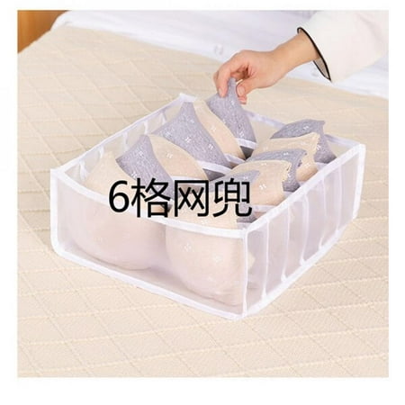 

Underwear Organizer 6 Grid Folding Closet Storage Box Small Dresser Organizer for Underwear Socks Clothes Stockings Handkerchiefs Ties and Bras