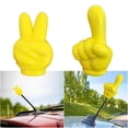 thumbnail image 2 of Yellow Victory V Finger Antenna Topper Cute EVA Foam Car Antenna Ball, Universal Car Roof Decoration, Funny Accessory, 2 of 10