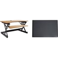 thumbnail image 1 of Pemberly Row 32" Height Adjustable Standing Desk Converter Bundle in Teak Wood, 1 of 8