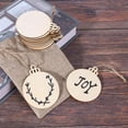 250Pcs DIY Craft Wooden Round Bauble with 250Pcs Twines to Paint