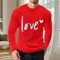 thumbnail image 2 of Stamzod Valentine's Gym Shirts Men Long Sleeve Crewneck Casual Tee Tops Lover Heart Pajama Oversized Tshirts for Men Red B XXXXXL, 2 of 6