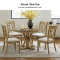 thumbnail image 7 of Farmhouse 40" Round Dining Table Rustic Solid Wood X-Base Dinner Table 4 People Dining Room Kitchen Natural, 7 of 7