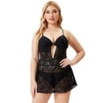 thumbnail image 2 of Trajes de baño de una pieza de talla grande para mujer Trajes de baño para mujer Traje de baño sexy con cuello halter y cordones XL-5XL, 2 of 5