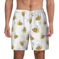 thumbnail image 2 of Goofa Bee Printed Men's Swim Trunks Board Shorts Quick Dry Mens Swimming Trunks with Compression Liner,Breathable Fit Hawaii Beach Shorts-Large, 2 of 9