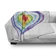 thumbnail image 3 of Love Soft Flannel Fleece Blanket, Love Themed Nested Rainbow Heart with a Simplistic Style Vibrant Colored Work of Art, Cozy Plush for Indoor and Outdoor Use, 50" x 70", Multicolor, by Ambesonne, 3 of 6