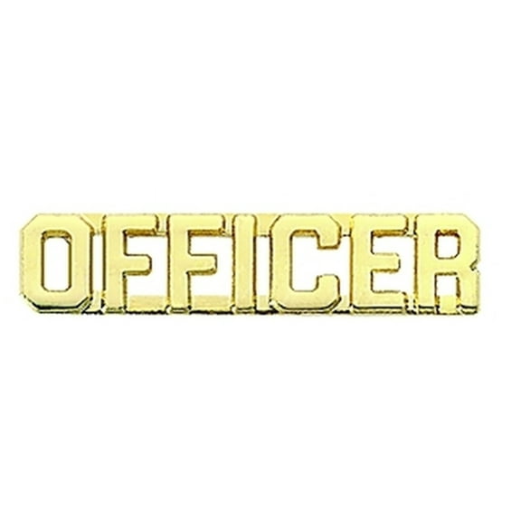 Hero’s Pride OFFICER Die-Struck Pins – Gold Finish, 1/4" High, Set of 2 with Clutch Backs