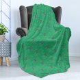 thumbnail image 4 of Lighthouse Soft Flannel Fleece Throw Blanket, Abstract Ocean Waves Pattern Swirl Stripes Nautical Vintage Marine, Cozy Plush for Indoor and Outdoor Use, 70" x 90", Green Black White, by Ambesonne, 4 of 5