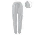thumbnail image 5 of PNTUTB Women's Elastic Waistband Solid Color Trousers Casual Cuffed Hem Sport Long Pants with Multiple Pockets, 5 of 6