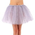 thumbnail image 3 of Women's Classic Elastic, 3-Layered Tulle Tutu Skirt,Silver Sequin, 3 of 3