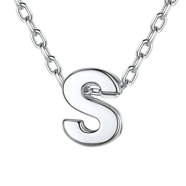 ChicSilver Initial Necklace for Women, 925 Sterling Silver Necklace
