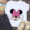 thumbnail image 3 of Serie Disney Mickey Minnie Anime Ropa Camiseta de algodón Niño Niño Niña Casual Verano Blanco Rosa Niños Camiseta Bebé Camisetas Kawaii, 3 of 5