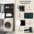 thumbnail image 2 of MELLCOM Over the Toilet Storage Cabinet, Bathroom Organizers and Storage, with 2 Glass Doors & Adjustable Shelf, Black, 2 of 10