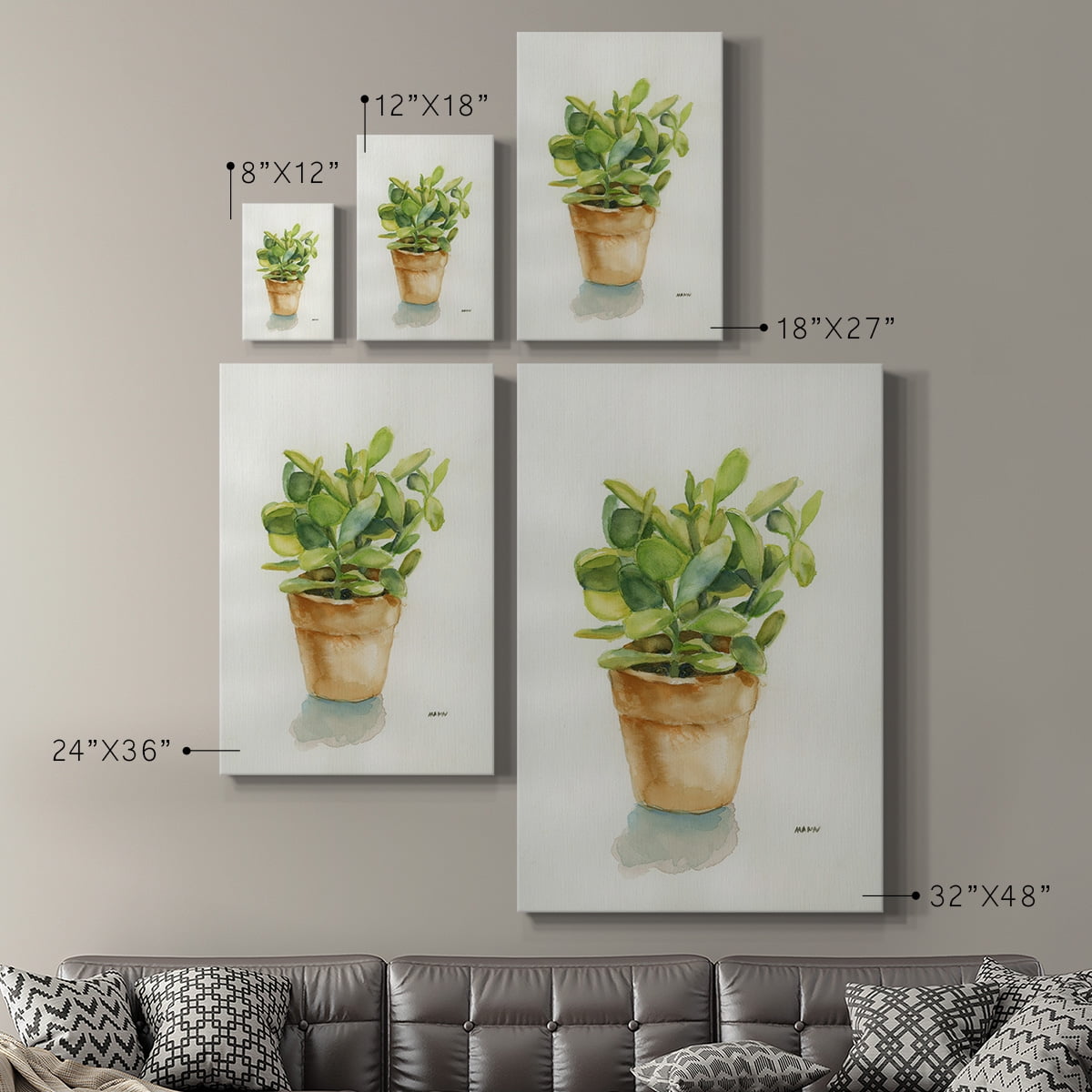 Succulent I Premium Gallery Wrapped Canvas - Ready to Hang
