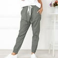 thumbnail image 2 of High Waisted Pants for Women Casual Loose Fit Drawstring Tapered Pants Workout Sport Lounge Trousers with Pockets, 2 of 9
