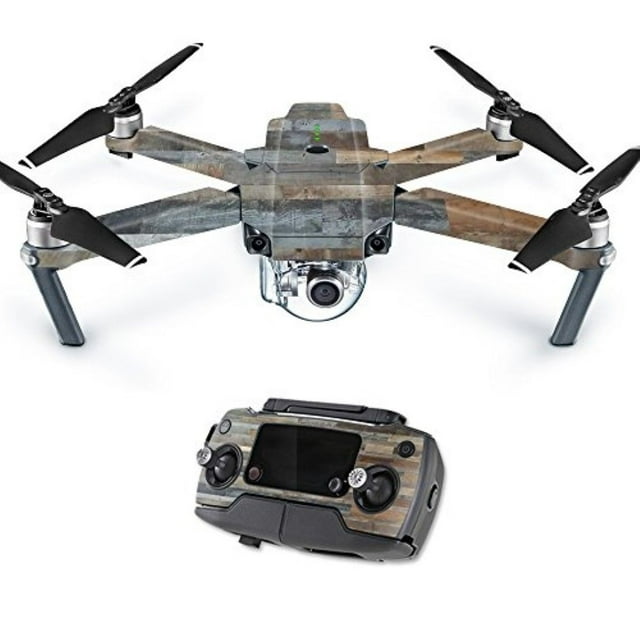 MightySkins Skin Compatible with DJI Mavic Pro Quadcopter Drone - Gray Wood | Protective, Durable, and Unique Vinyl Decal wrap Cover | Easy to Apply, Remove, and Change Styles | Made in The USA