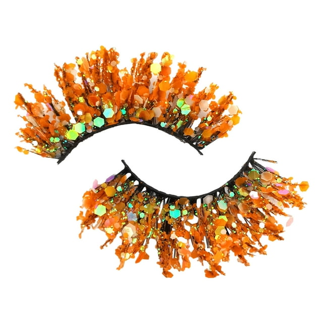 Soidarity 2 unids/set pestañas brillantes con lentejuelas para un aspecto navideño espectacular plástico reutilizable y lavable Difuminador de ojos P-47