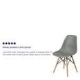 thumbnail image 5 of Emma + Oliver Moss Gray Plastic Chair with Wooden Legs, 5 of 13