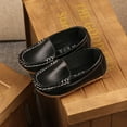 thumbnail image 3 of Baby Shoes Solid Leather Sport Lazy Casual Boat Girls' Sneakers Black 31, 3 of 5