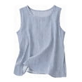 thumbnail image 2 of QUNYINEY Loose Fit Womens Tank Tops Summer Striped Tops Vacation Crew Neck Going Out Sleeveless Shirts for Women, 2 of 5