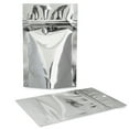 thumbnail image 3 of 50 Pack 4"x6" Mylar Silver Aluminum Foil Resealable Stand Up Bags Heat Seal Zipper Lock Reusable Storage Pouches for Zip Food Storage Lock Packaging with Tear Notches, 3 of 4