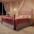 thumbnail image 2 of Einfach Queen Bed Frame, Metal Platform Bed with Heart-Shaped Headboard and Footboard, 12.6'' Under-Bed Storage Space, No Box Spring Needed, Pink, 2 of 11