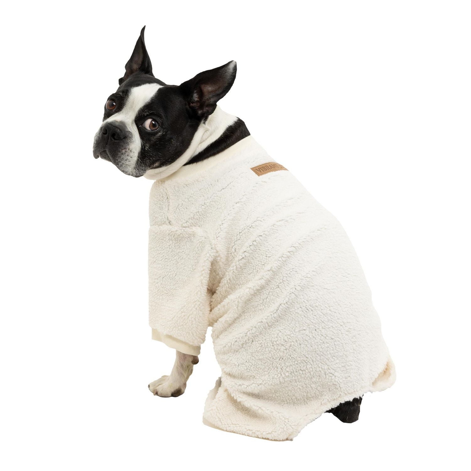 Vibrant Life White Fuzzy Pet Holiday PJ pour animaux de compagnie - Pyjama pour chien et chat - Blanc