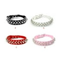 thumbnail image 3 of Wweixi PU Leather Punk Solid Color Replacement Smooth Rivet Anti-bite Adjustable Pets Necklace Decor Accessories Red XS, 3 of 6