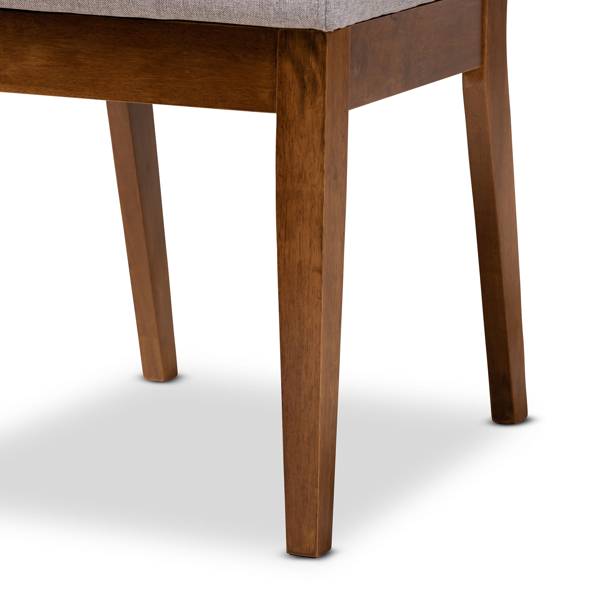 Baxton Studio Gideon Dining Chair, Set of 2, Grey and Walnut Brown