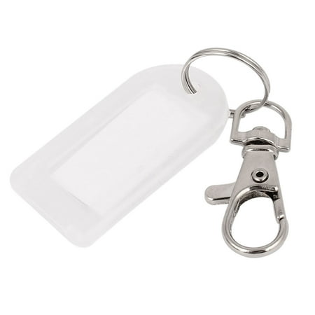 Unique Bargains White Plastic Name Keys ID Tags Label Luggage Suitcase Bag Keyring Keychain