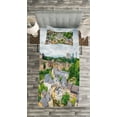 thumbnail image 3 of Ambesonne Landscape Quilted Bedspread Set 2 Pcs, Old Town Luxembourg, Twin Size, Multicolor, 3 of 3
