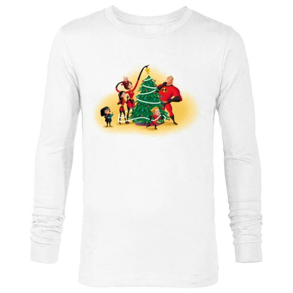 Disney PIXAR The Incredibles Holiday Decorating - Long Sleeve T-Shirt for Men - Customized-White