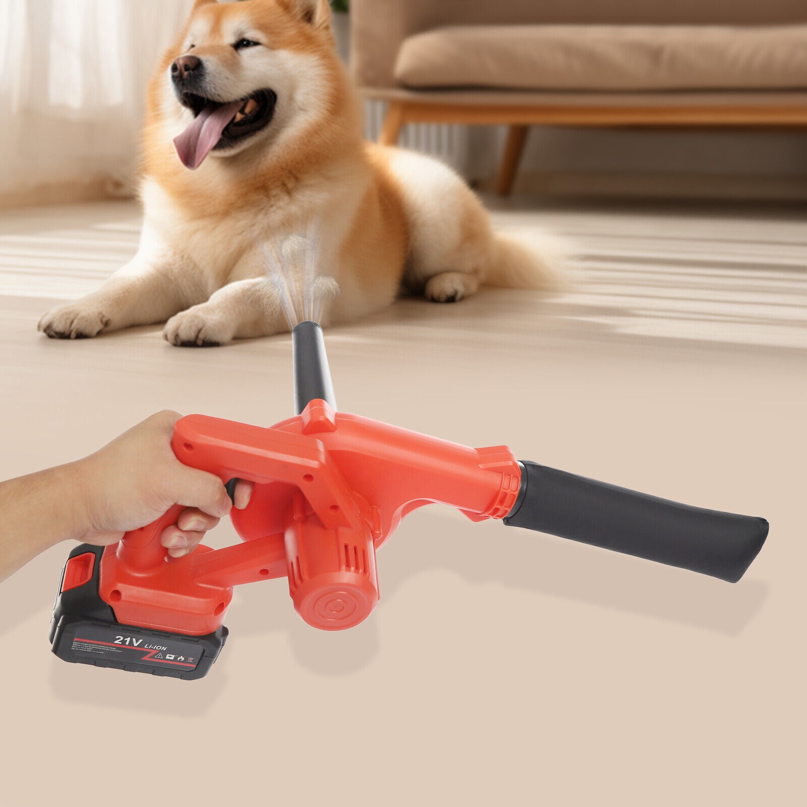 800W Battery Powered Cordless Leaf Blower 6000-8000rpm Suction Blowing Machine