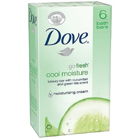 Dove Go Fresh Beauty Bar, Cool Moisture, 4 oz bars, 6 ea (Pack of 6)