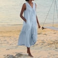 thumbnail image 3 of Vestido informal para mujer vestido con botones para mujer con bolsillo ropa de vacaciones Vintage FLhrweasw Nuevo, 3 of 9