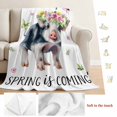 thumbnail image 5 of Spring Pig Blanket Soft Cozy Warm Throw Blanket for Couch, Plush Fuzzy Flannel Fleece Blankets for Sofa, Butterfly Botanical Floral Summer Bed Blankets Lightweight Gifts for Women, 40"x60", 5 of 9