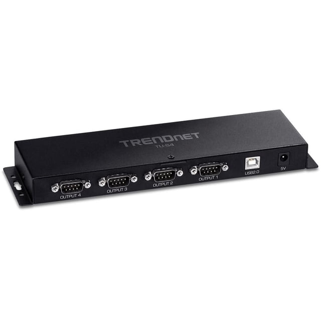 Hub USB a serie RS232 TRENDnet TU-S4 de 4 puertos negro