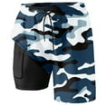 thumbnail image 4 of Men's Swim Trunk Camouflage Print Pattern Quick Dry Swim Shorts Mens Swimsuit Board Shorts With Pockets Navy XL, 4 of 4