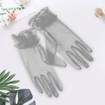 thumbnail image 3 of Ticikt Sheer Tulle Gloves, Ruffle Design, Women Gloves for Bridal Wedding Party Photo Props,Grey, 3 of 4