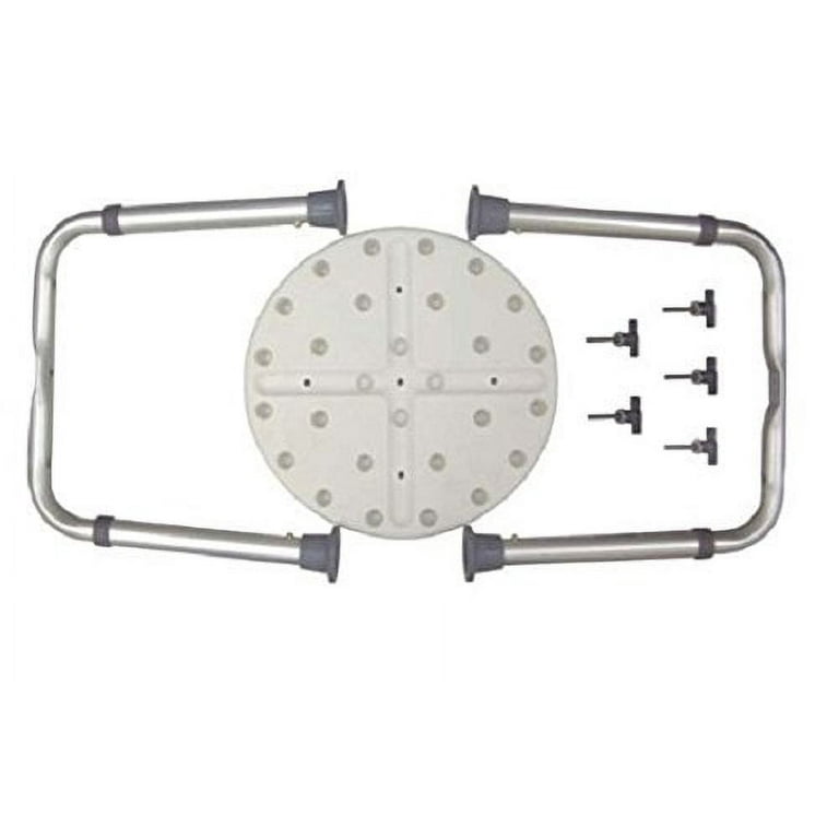 HealthLine Bath Round Stool Shower Bench Adjustable Lightweight Compact bathroom chair with Non Slip Seat and Legs White Walmart