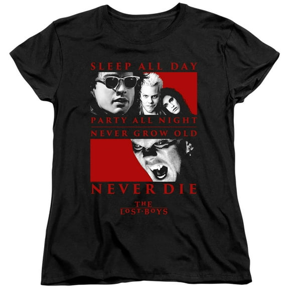 The Lost Boys Never Die Women's T Shirt (Small) Black