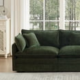 thumbnail image 3 of EHANCIS Loveseat Sofa with 2 Ottomans, Modular Sleeper Love Seat Couches, 4 Pillows, Large Size Deep Seat Loveseat, Premium Emerald Green Chenille Sofa, 2 Seat Couch for Living Room & Apartment, 3 of 8