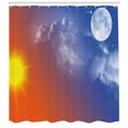 thumbnail image 3 of Ambesonne Apartment Shower Curtain, Galaxy Sun Clouds, 69"Wx75"L, Orange Blue, 3 of 3