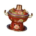 thumbnail image 4 of Olla caliente cloisonné, olla caliente de cobre, olla caliente para una sola persona, olla caliente tradicional china Shabu Rojo, 4 of 9