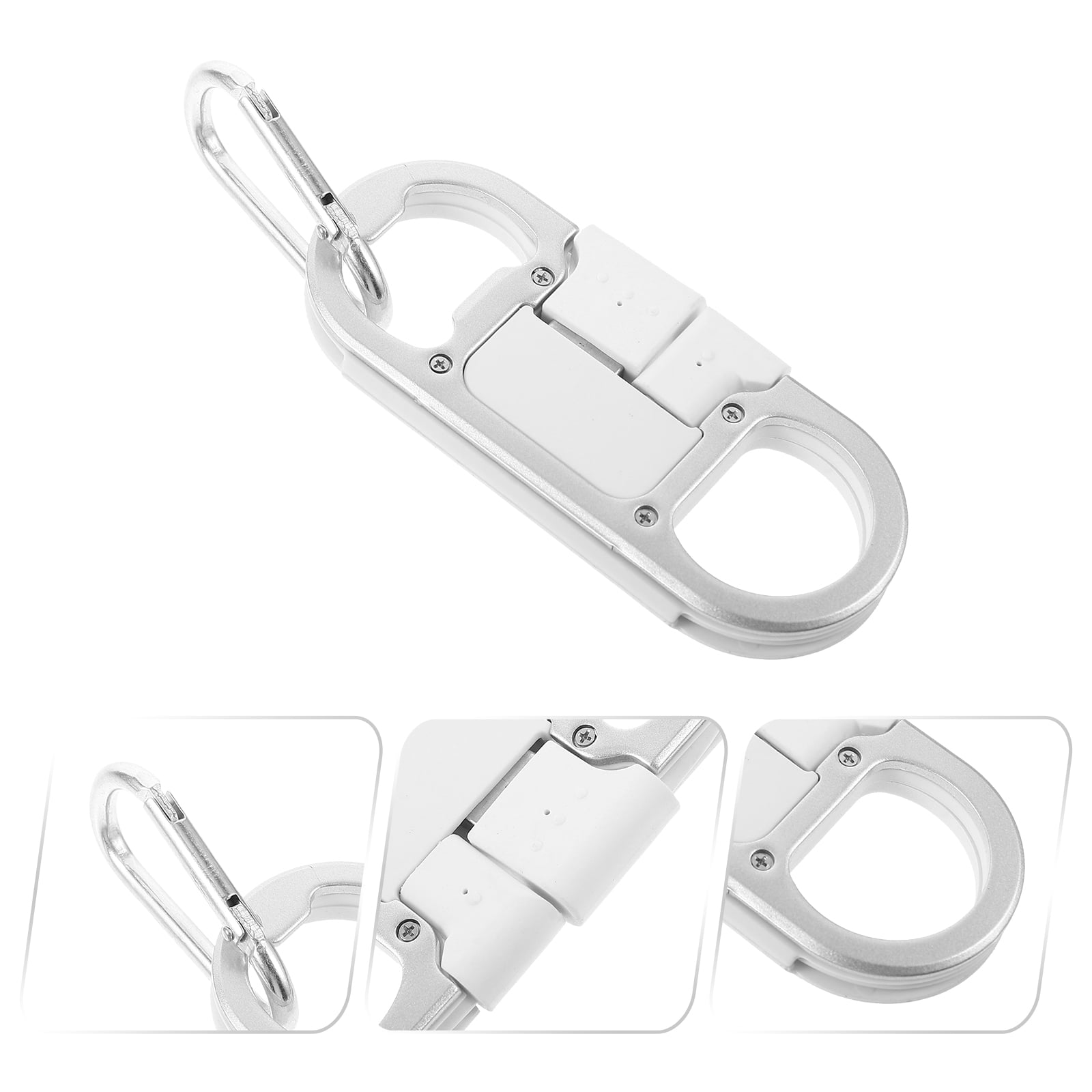 TABLZONE 1Pc White Key Chain with USB Data Cable and Bottle Opener for Convenient Carry