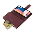 thumbnail image 4 of Dteck Wallet Case for Samsung Galaxy A14 5G, Premium PU Leather Zipper Flip Folio Wallet with Wrist Strap Magnetic Closure Built-in Kickstand Protective Case,Winered, 4 of 5