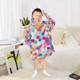 thumbnail image 6 of FORMRS Wearable Blanket Hoodie with Sleeves for Kids Cozy Flannel Sweatshirt, Light Colorful Circles, 6 of 7