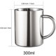 thumbnail image 2 of Tea Cup Stainless Steel Double Layer Cup 300ml Drinking Tea Coffee Hot Soup, 2 of 5