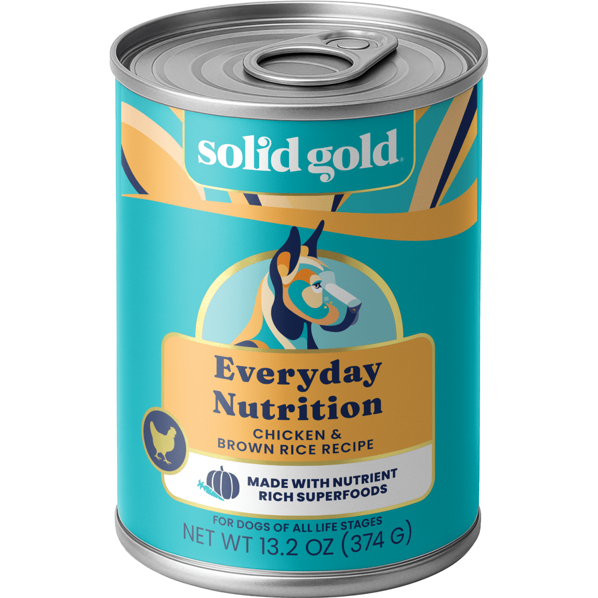 Solid Gold Star Chaser Wet Dog Canned Food, Chicken & Brown Rice Recipe With Vegetables, 13.2oz Can