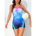 thumbnail image 3 of Charmo One Piece Swimsuits Boyleg Sports Swimwear for Womens Printed Swimming Wear, 3 of 7