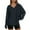 Navy, variant on Besolor Womens Oversized T-Shirt V Neck Long Sleeve Casual Loose Solid Color Basic Tee Tops Fall Spring Clothes